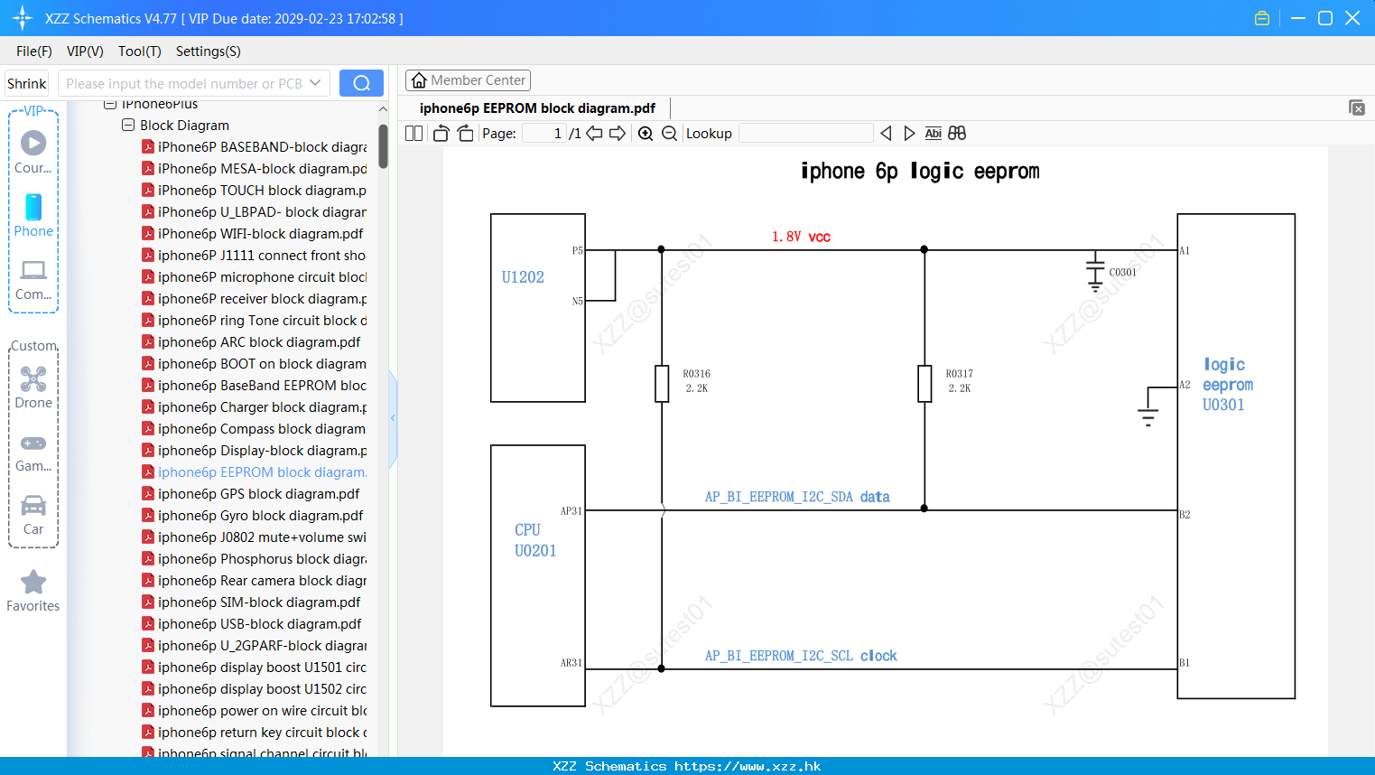 Iphone6p EEPROM Block Diagram